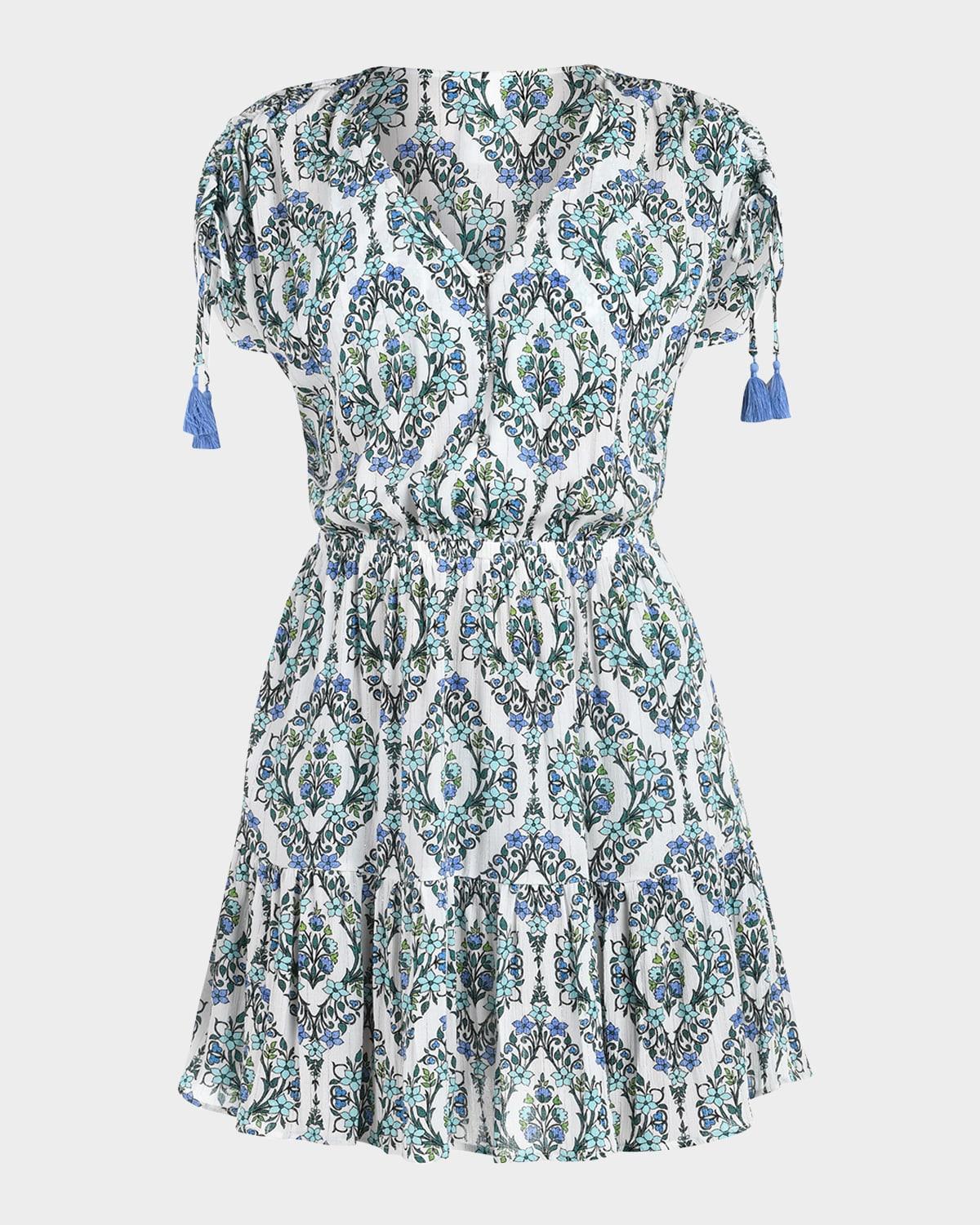 deja-blue v-neck mini dress
