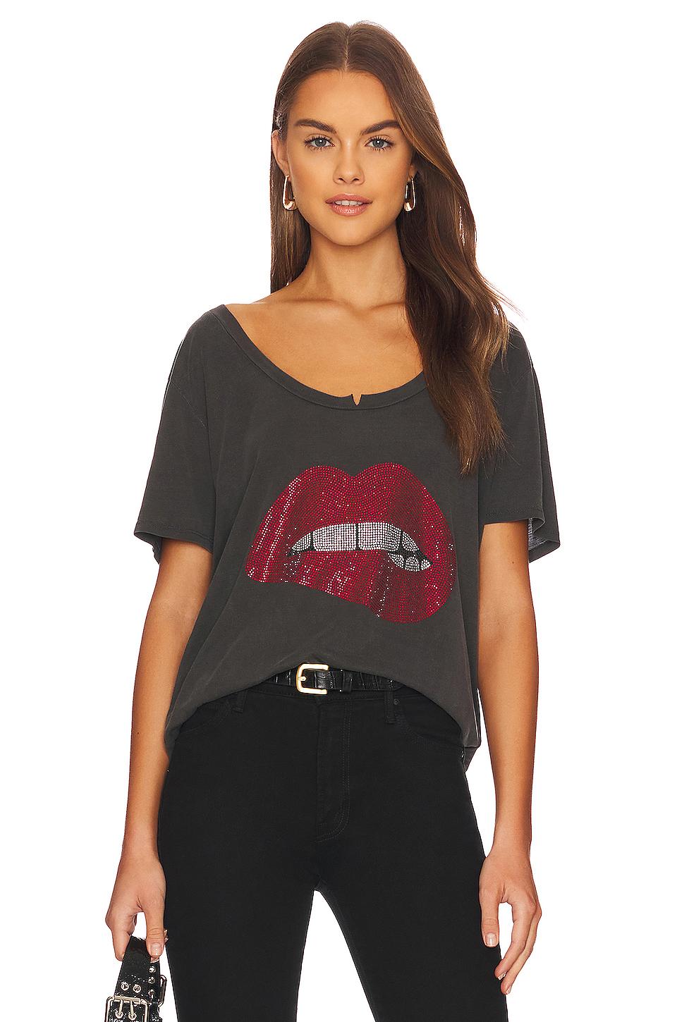 delara crystal biting lip top