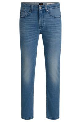 delaware slim-fit jeans in blue super-stretch denim- blue men's jeans