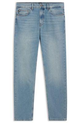 delaware slim-fit jeans in bright-blue comfort-stretch denim- blue men's jeans