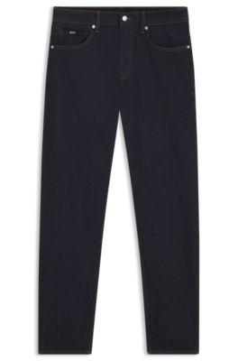 delaware slim-fit jeans in dark-blue comfort-stretch denim- dark blue men's jeans