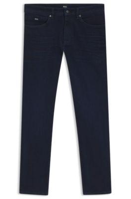 delaware slim-fit jeans in dark-blue super-soft denim- dark blue men's jeans