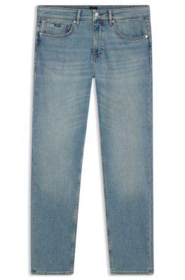 delaware slim-fit jeans in pure-blue comfort-stretch denim- blue men's jeans