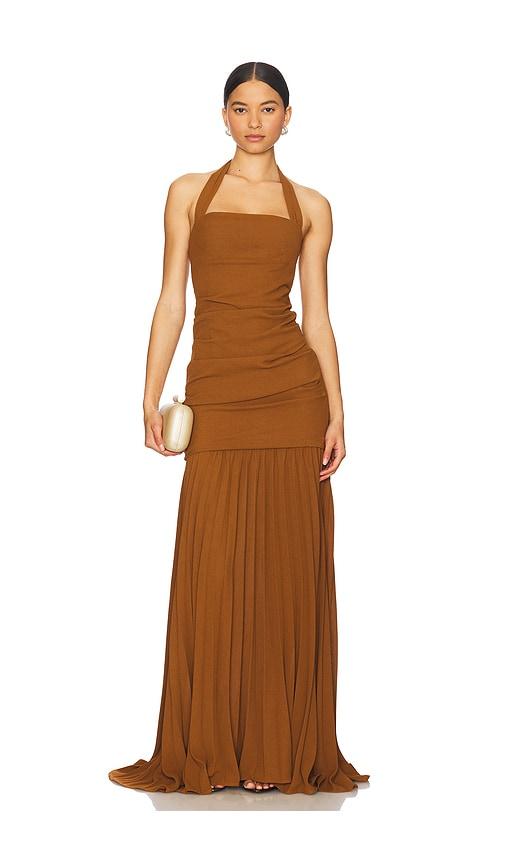delfi delilah dress in chocolate.