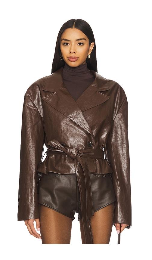 delfi eden trench in chocolate.