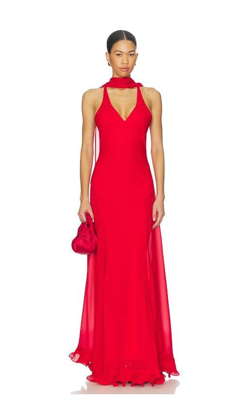 delfi estelle dress in red.