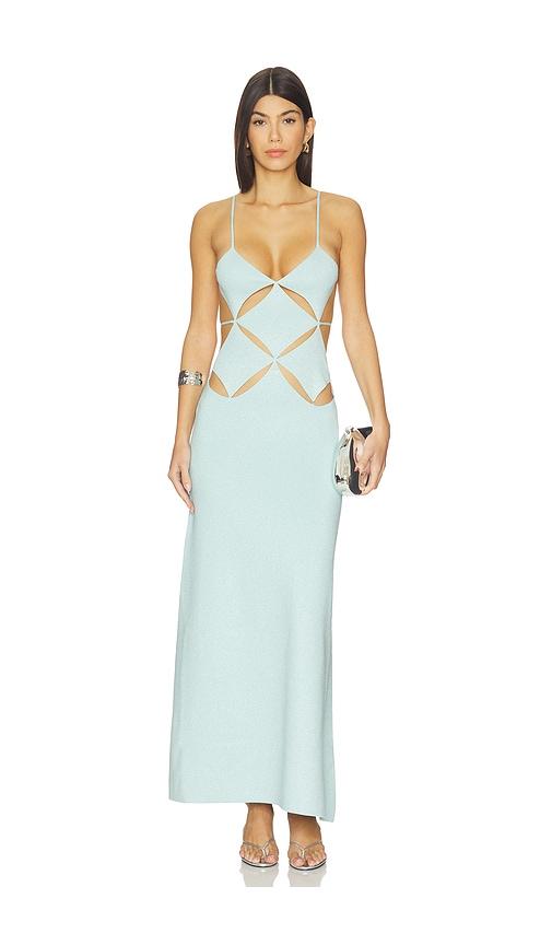 delfi gaia long dress in baby blue.