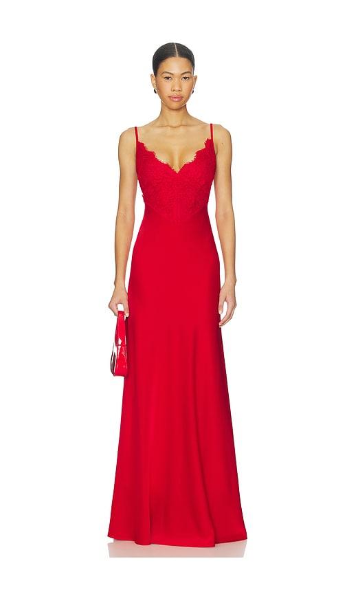 delfi polina maxi dress in red.