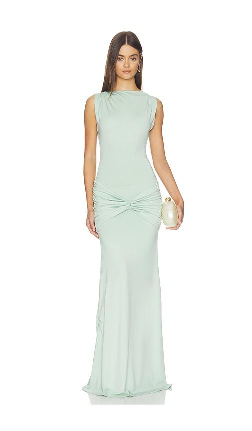 delfi quinn dress in sage.