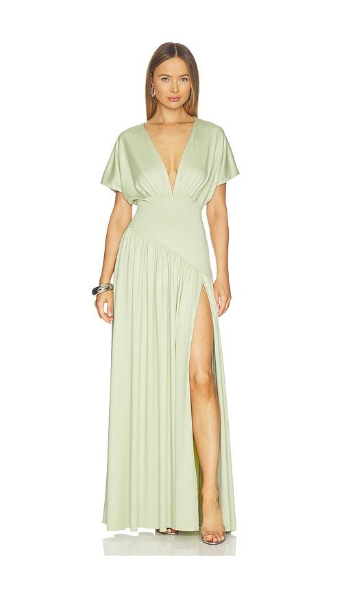 delfi sade dress in sage.