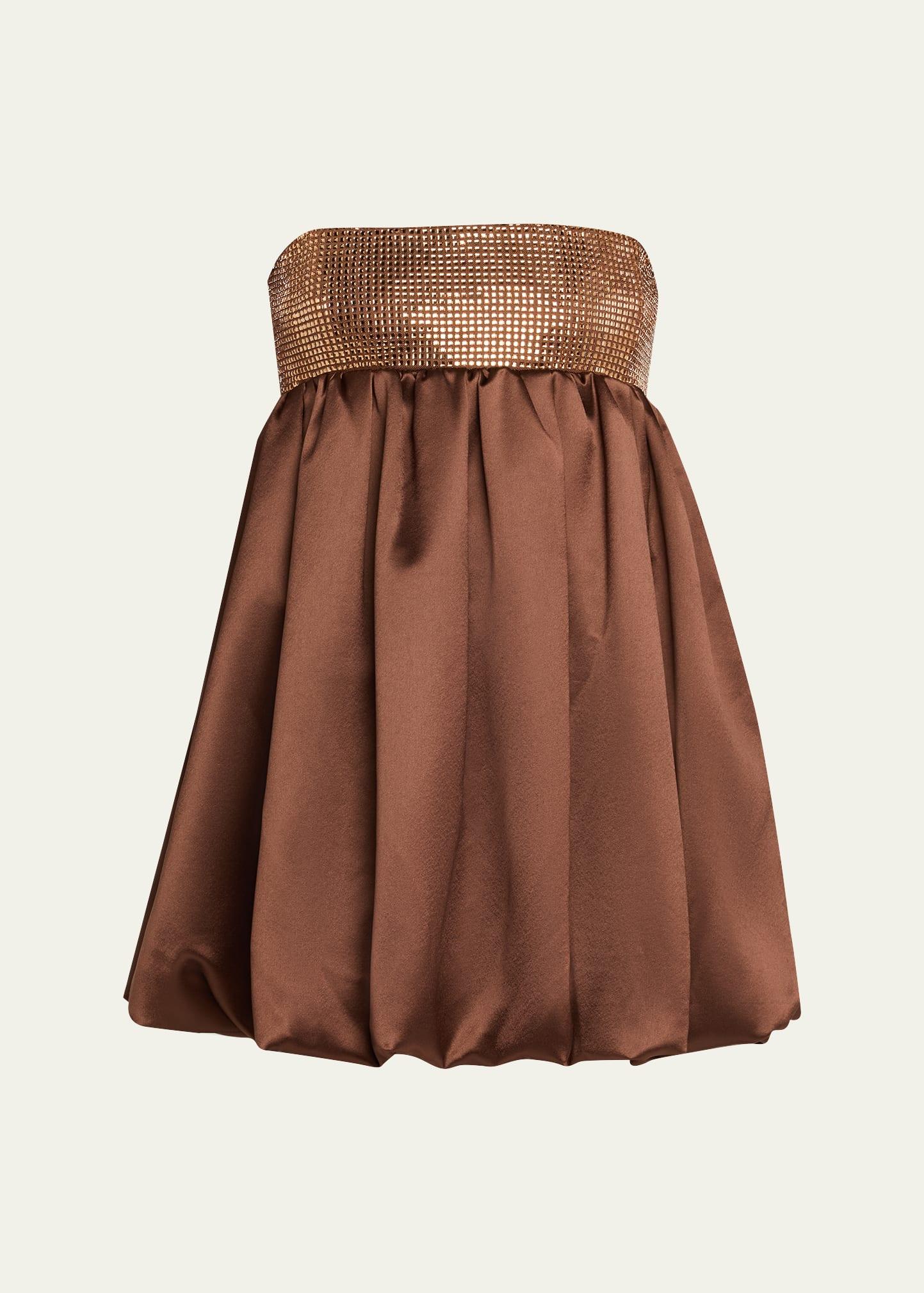 delfina strapless bubble mini dress