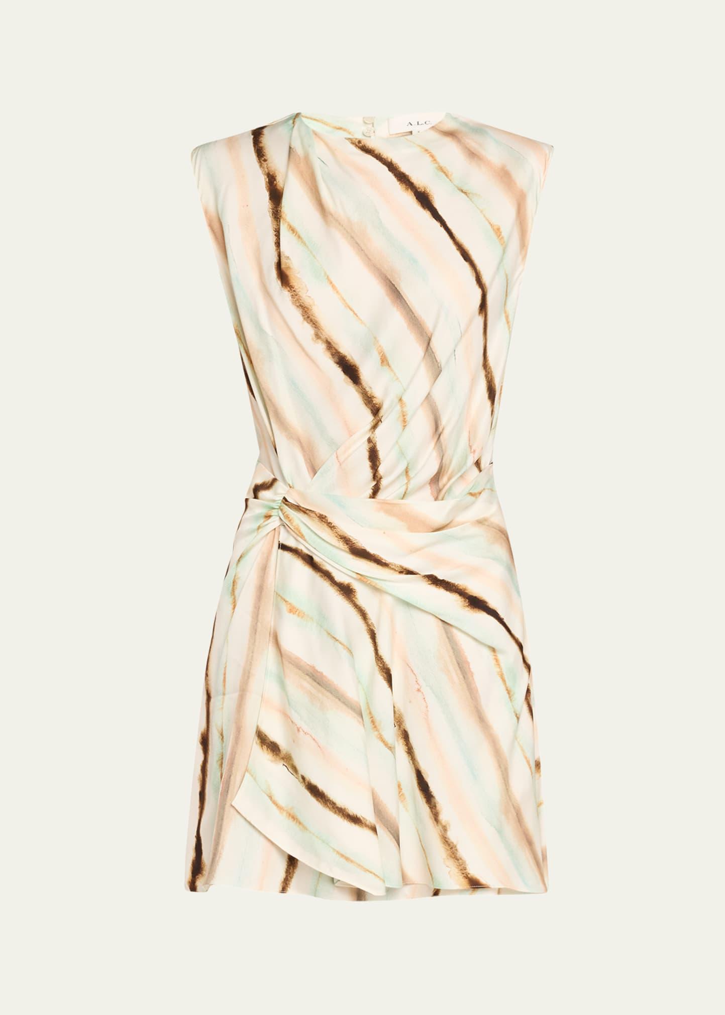 delia draped tie-dye mini dress