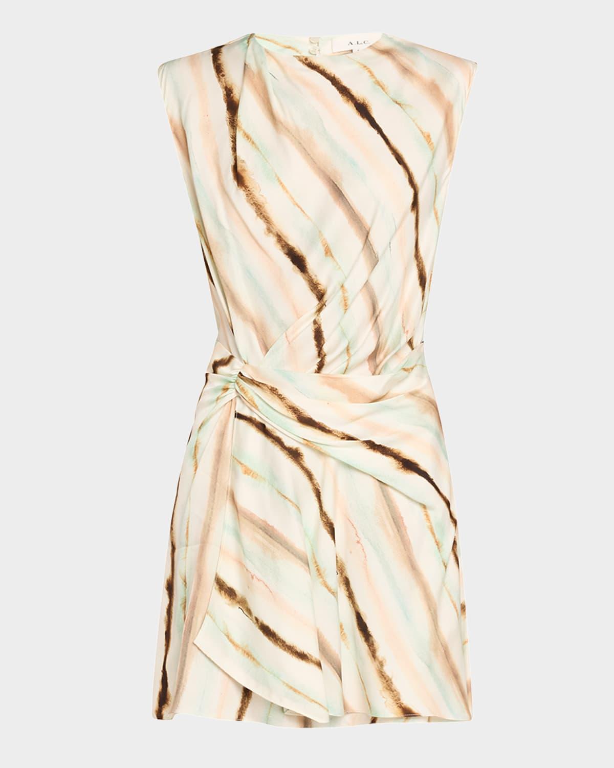 delia draped tie-dye mini dress