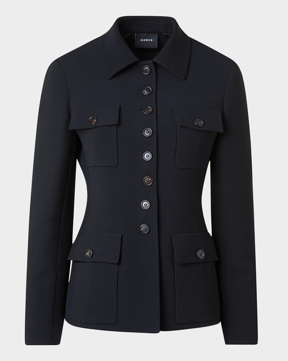 delia single-breasted wool double-face jacket