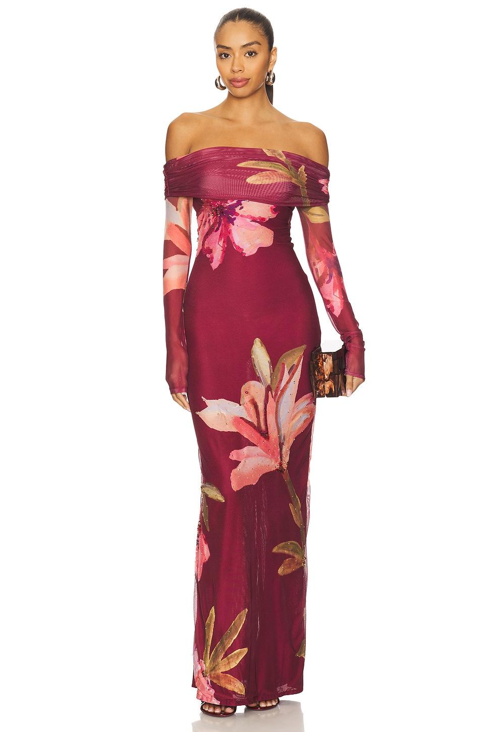 delicata tulle maxi dress