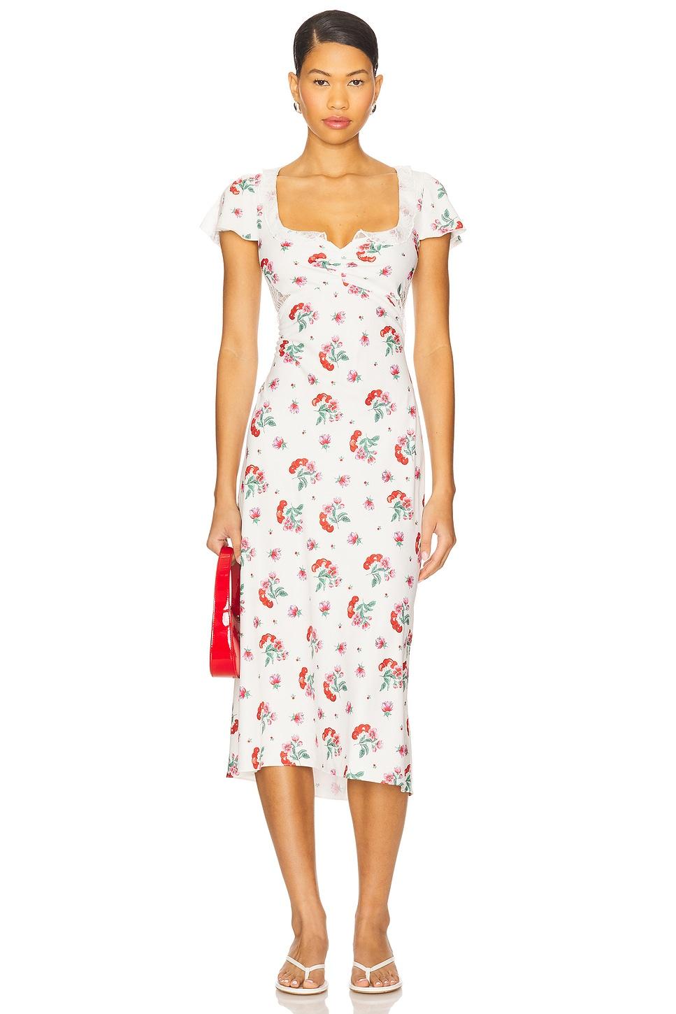 delicate crepe midi dress