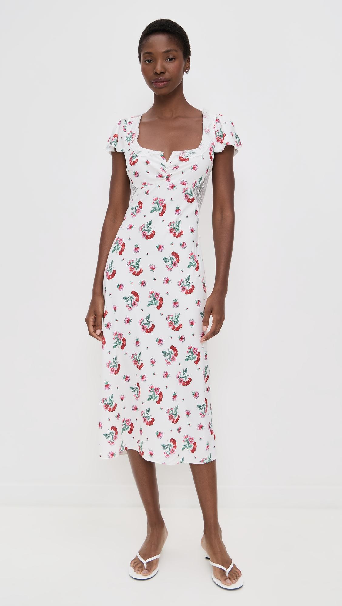 delicate crepe midi dress