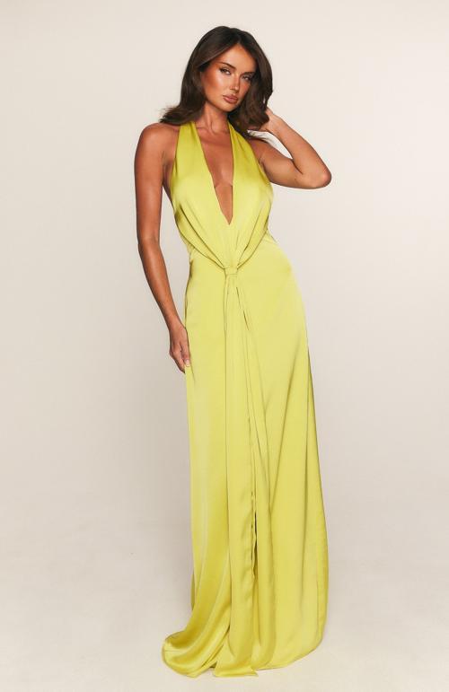 delicate delight maxi dress chartreuse