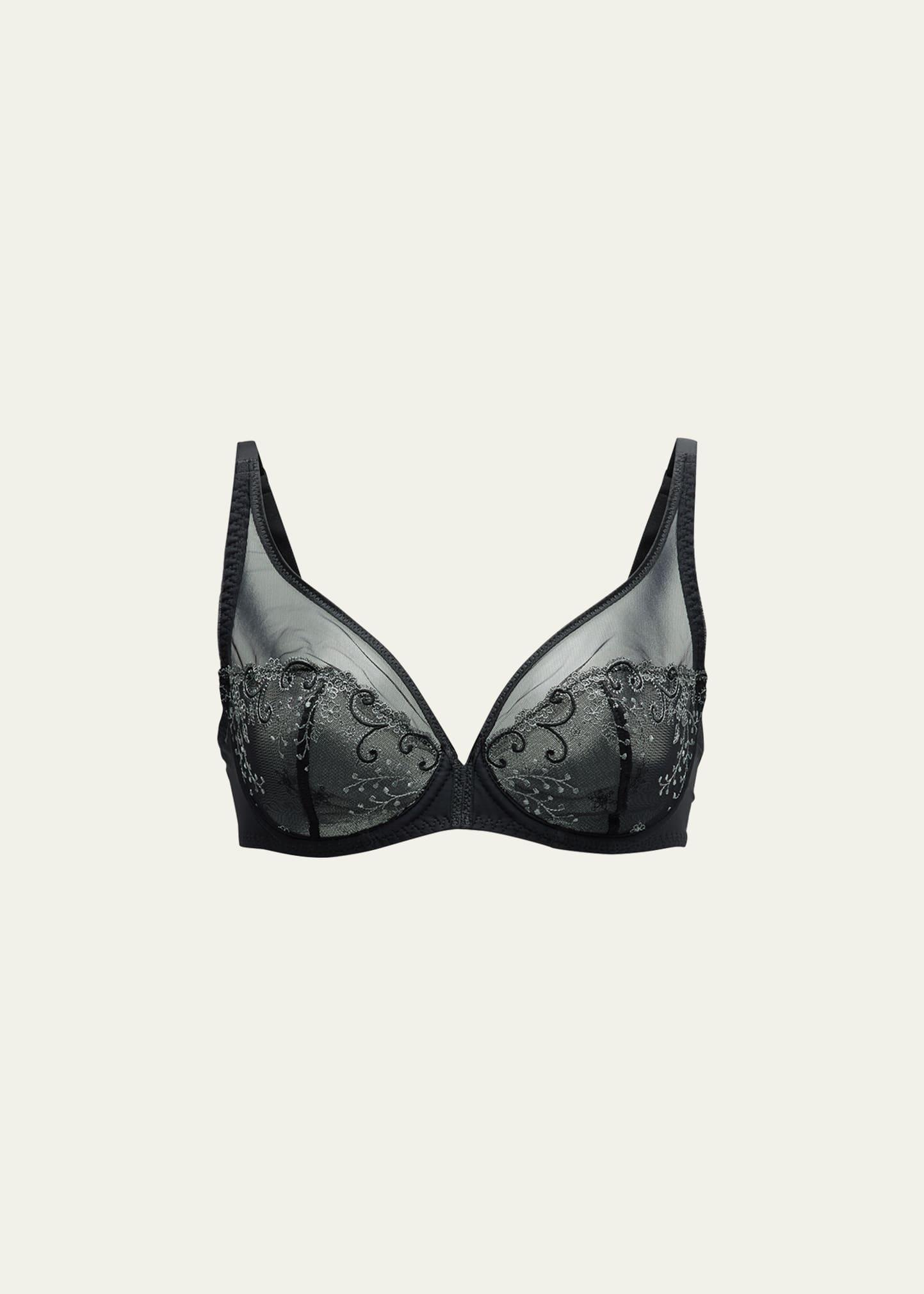 delice two-part full-cup sheer plunge bra