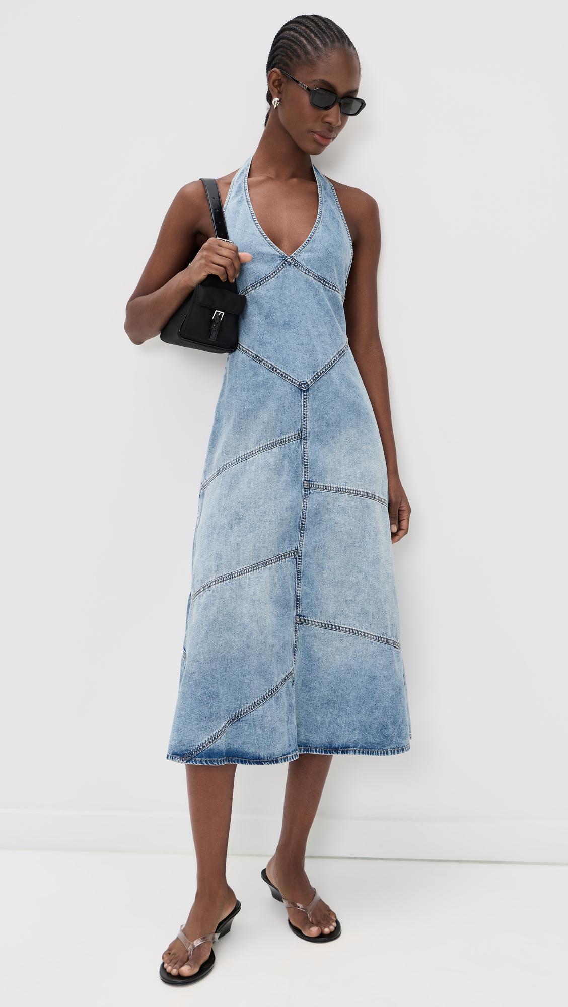 delphi pieced halter dress