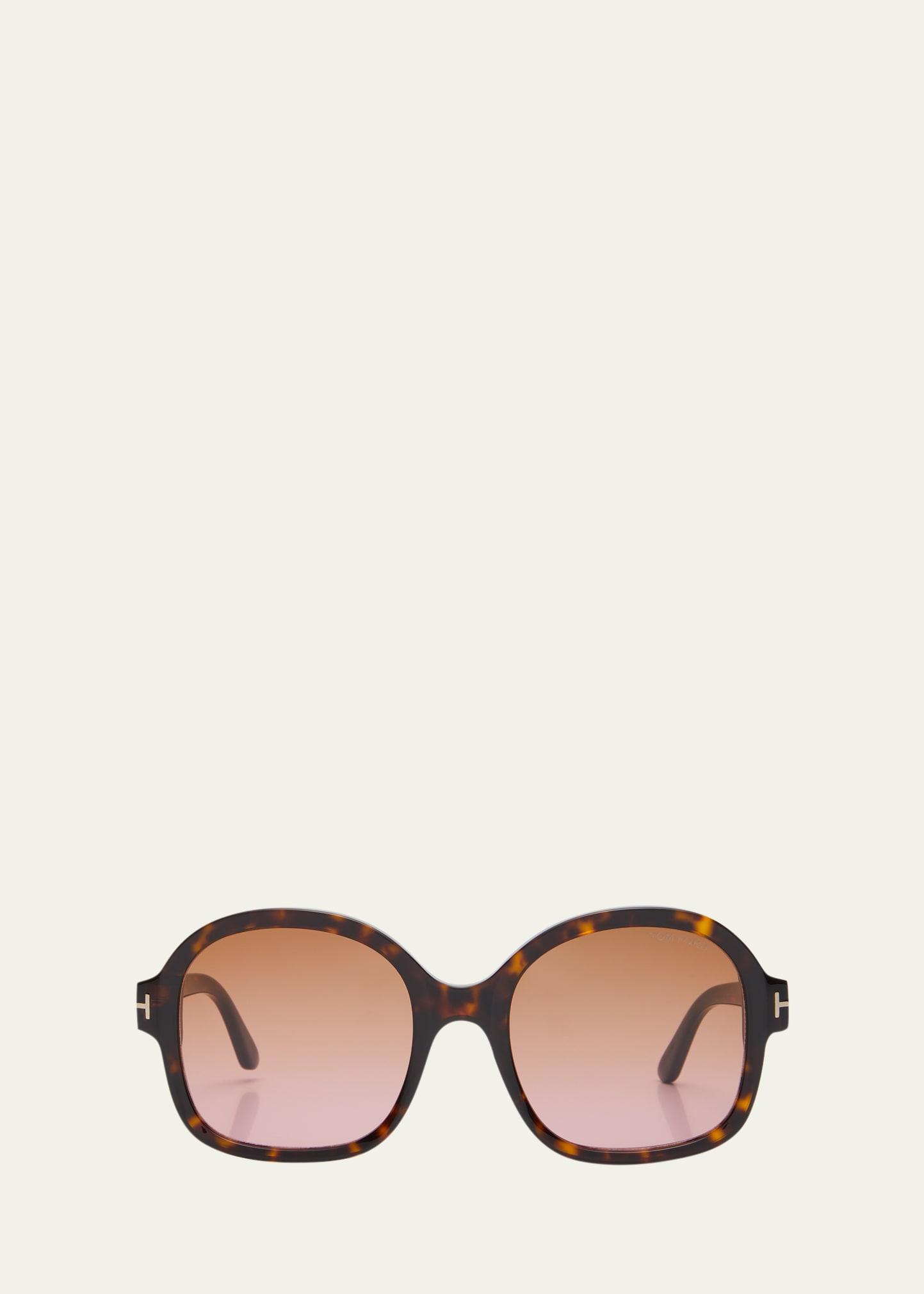 delphine-02 round havana acetate sunglasses