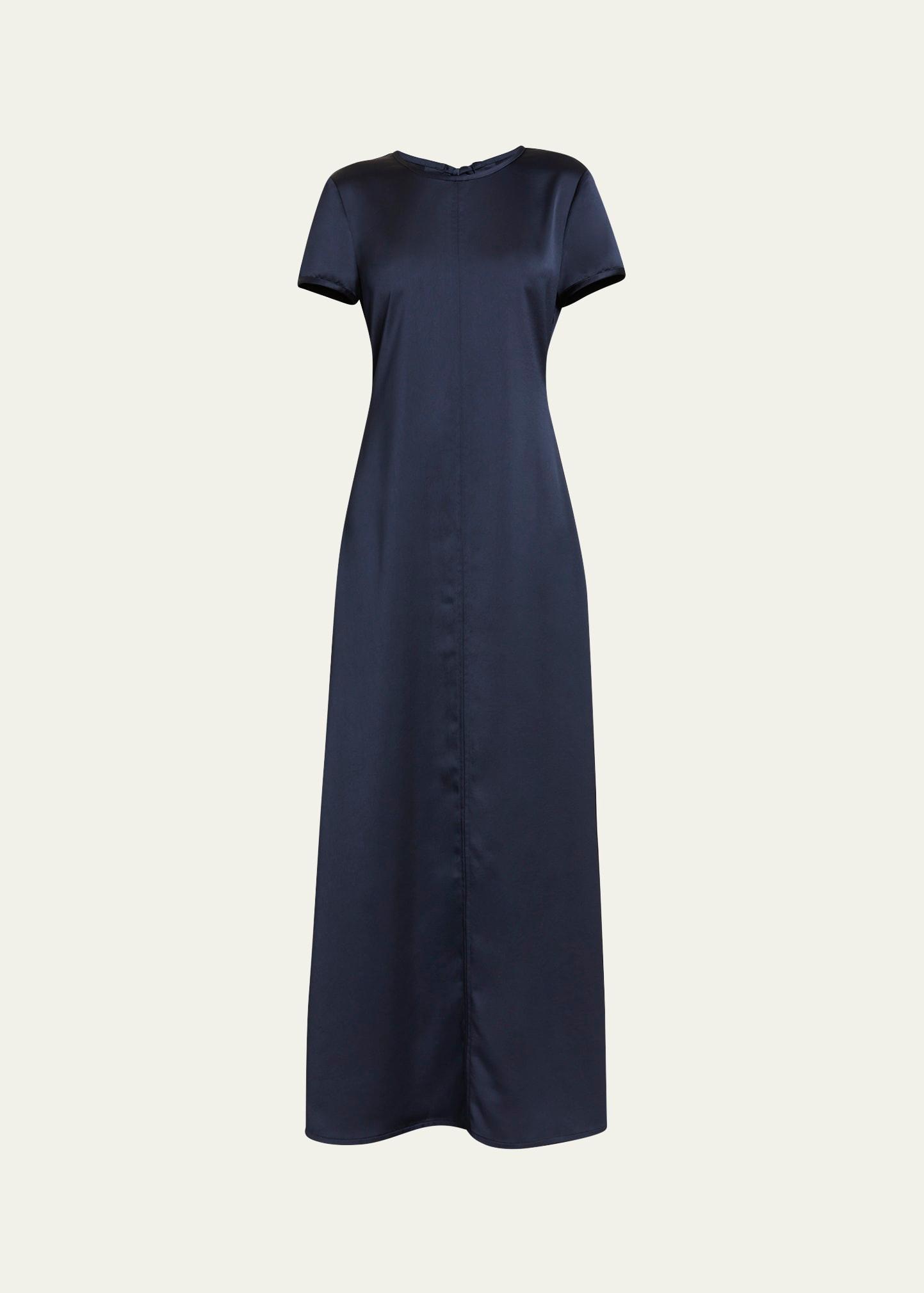 delphine satin tie maxi dress