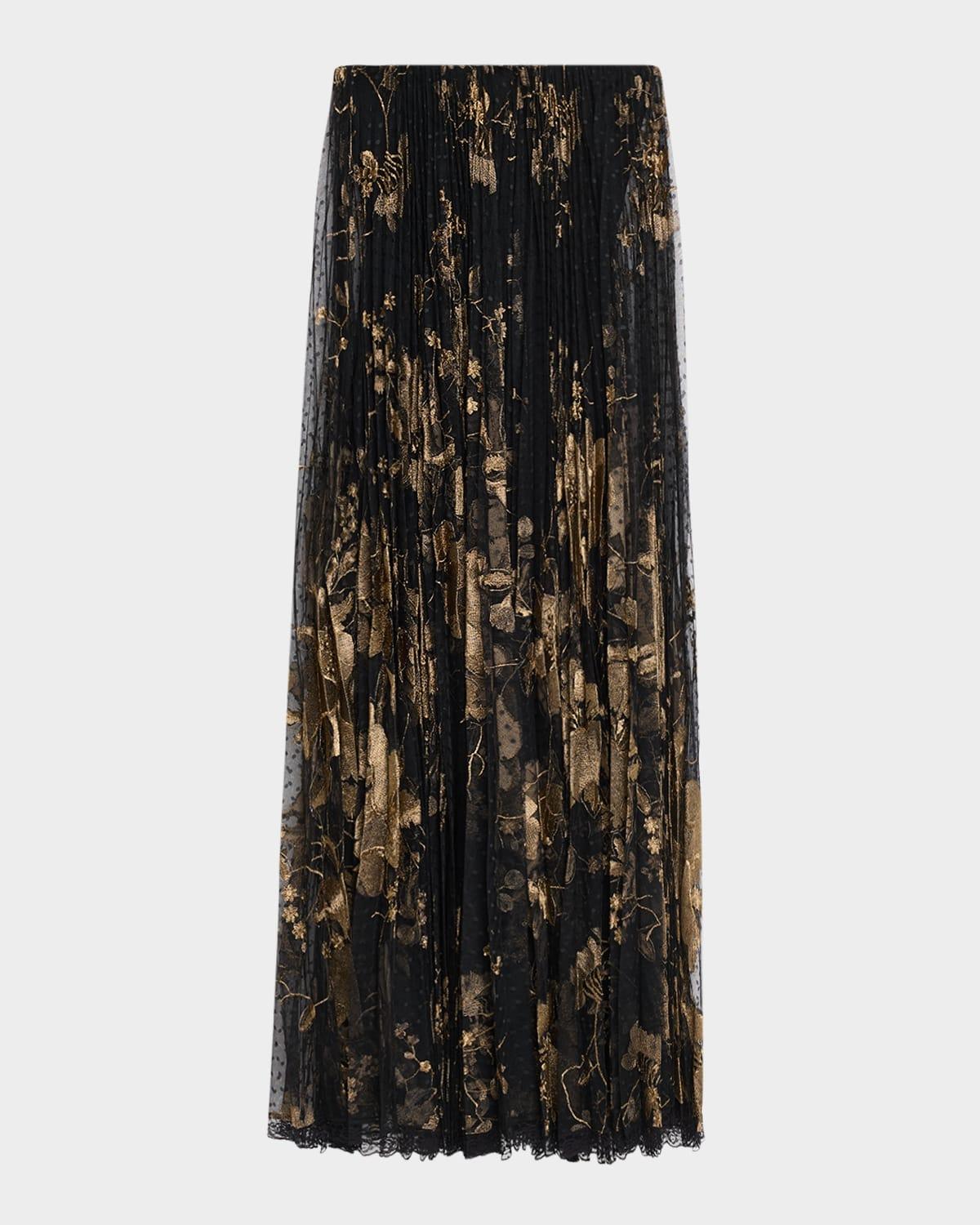 delphine strapless pleated lace gown