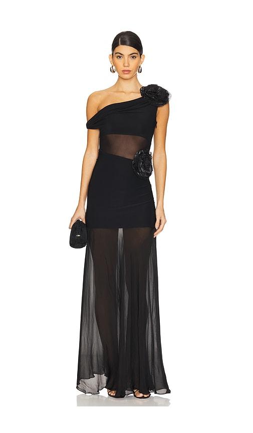 deme by gabriella abby gown in black.