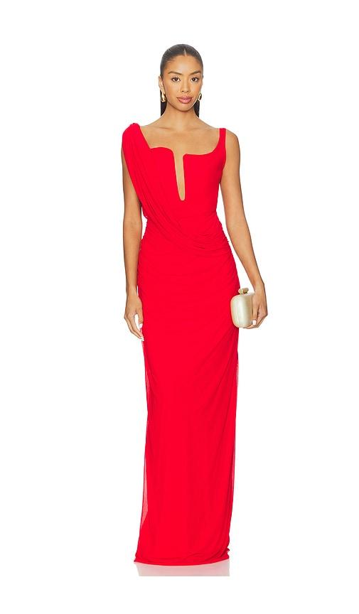 deme by gabriella adriana dress in red.