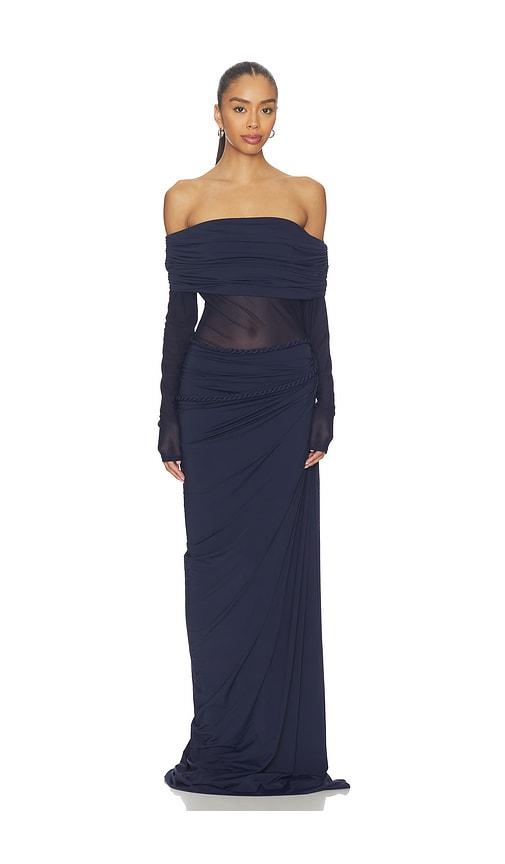 deme by gabriella bella dress in blue.