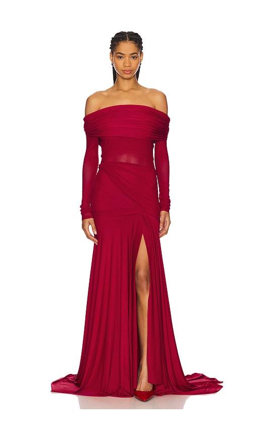 deme by gabriella carla gown in red.