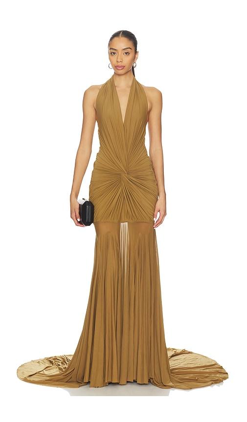 deme by gabriella chloe dress in brown.