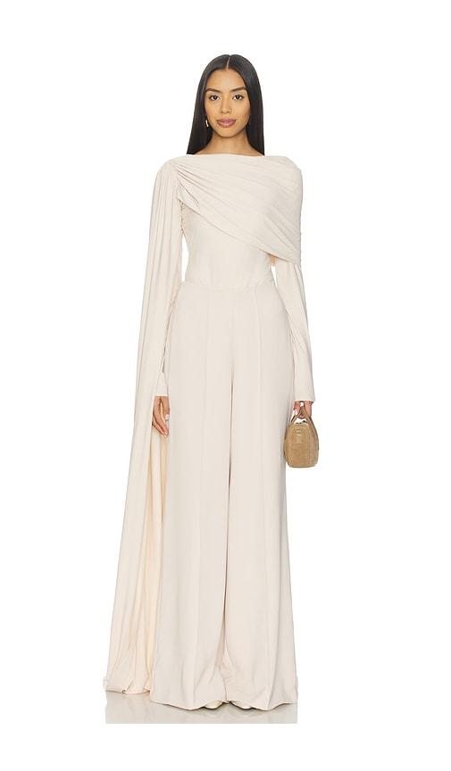 deme by gabriella cobbie jumpsuit in nude.