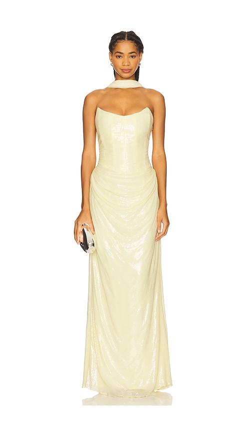 deme by gabriella giselle gown in yellow.
