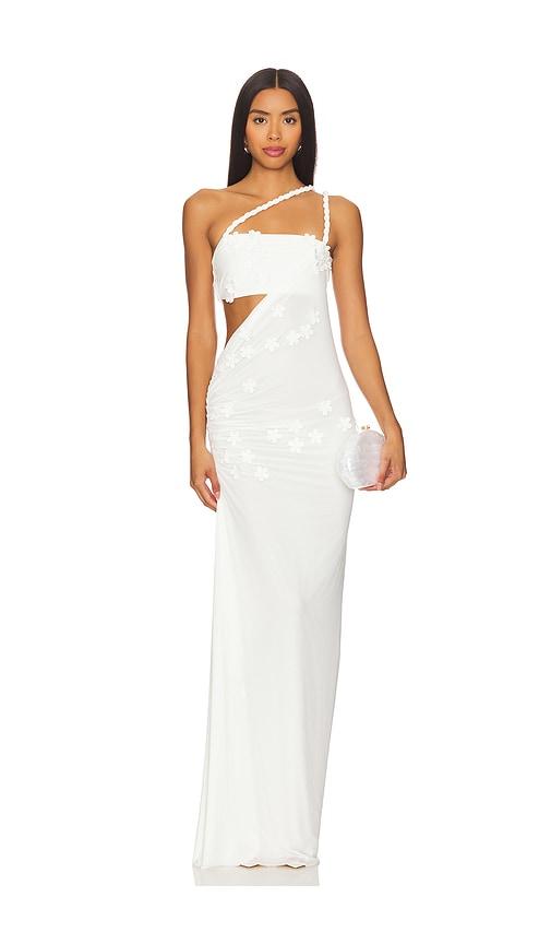 deme by gabriella leslie gown in white.