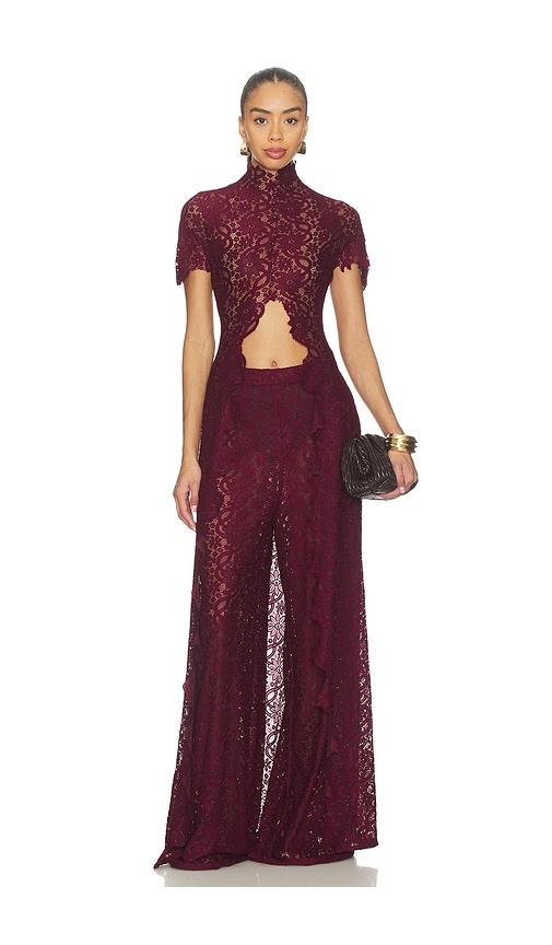 deme by gabriella the kianna top in burgundy.