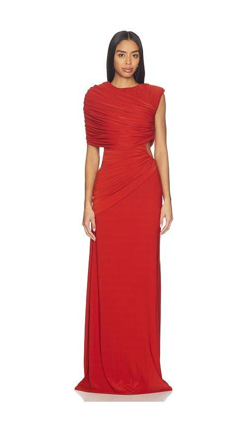 deme by gabriella the lisette dress in brick.