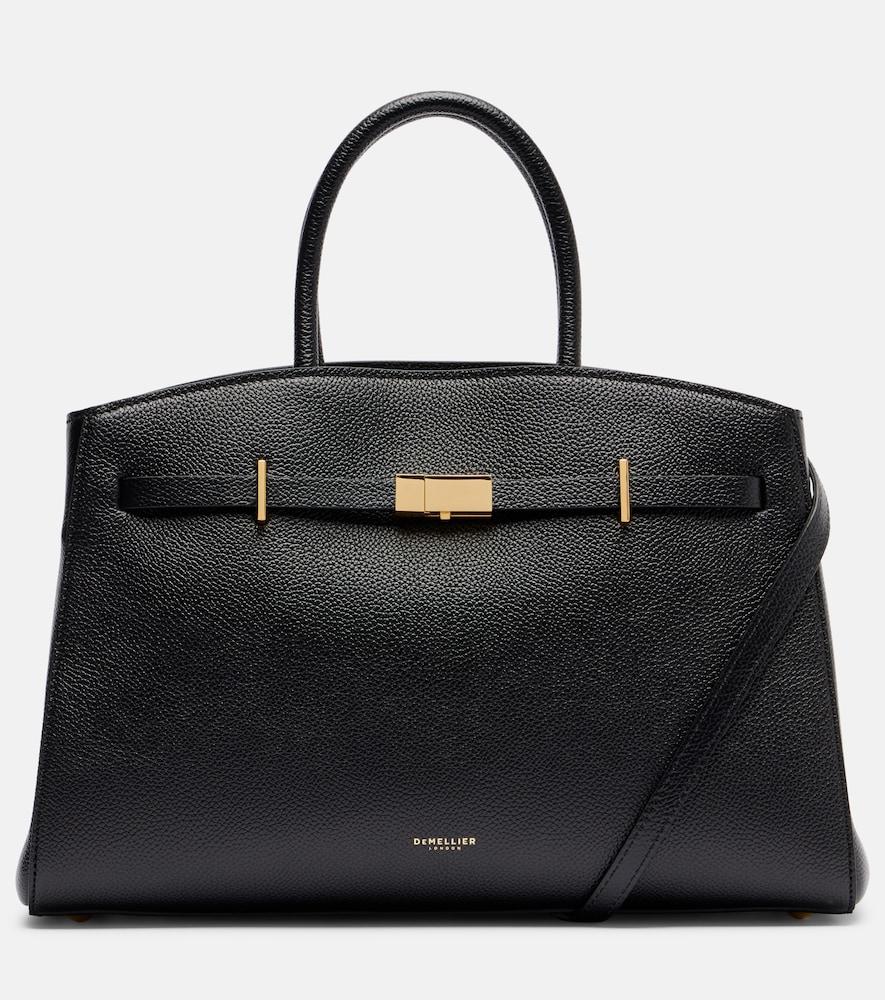 demellier hudson midi leather tote bag