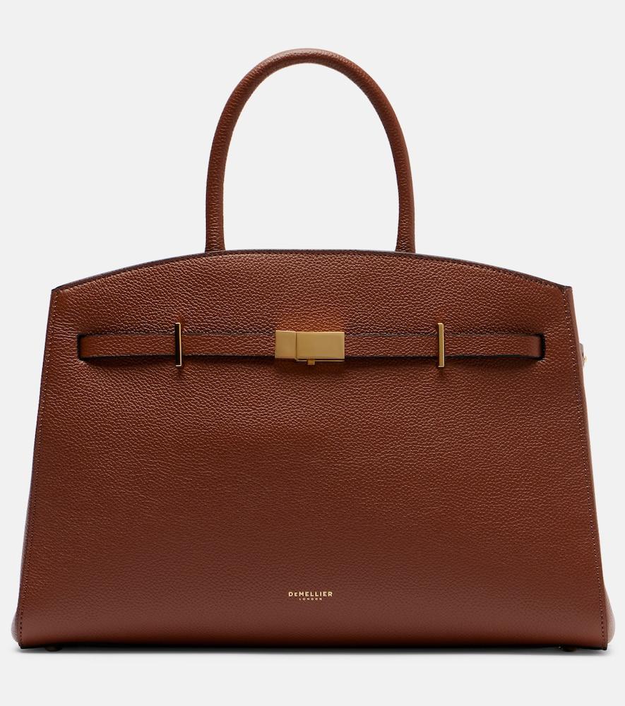 demellier hudson midi leather tote bag