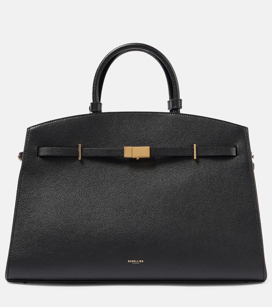 demellier hudson small leather tote bag