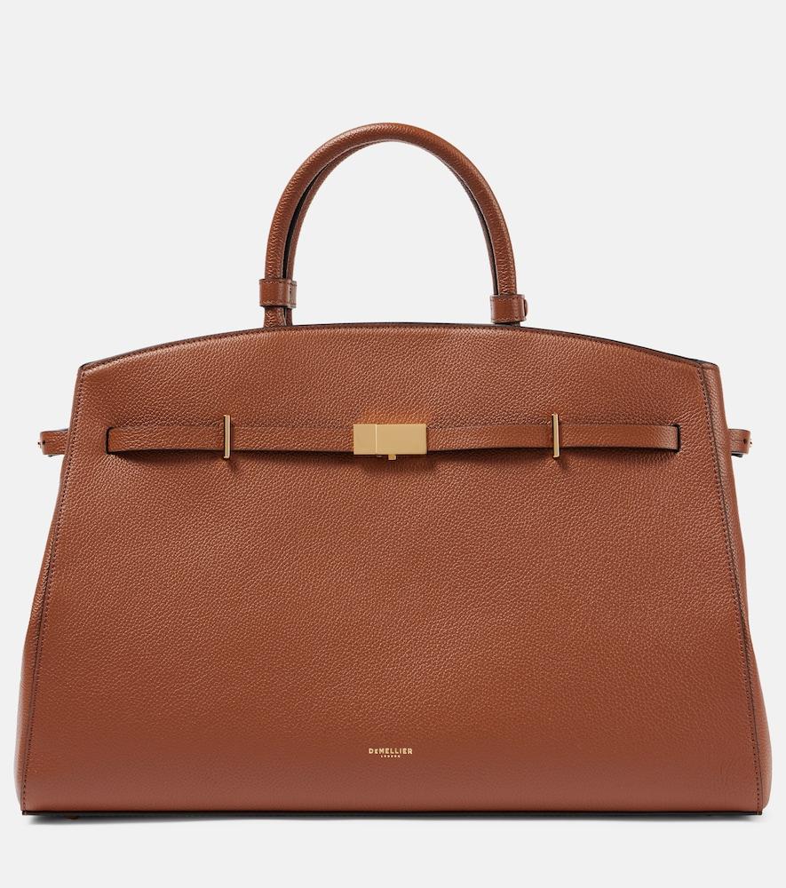 demellier hudson small leather tote bag