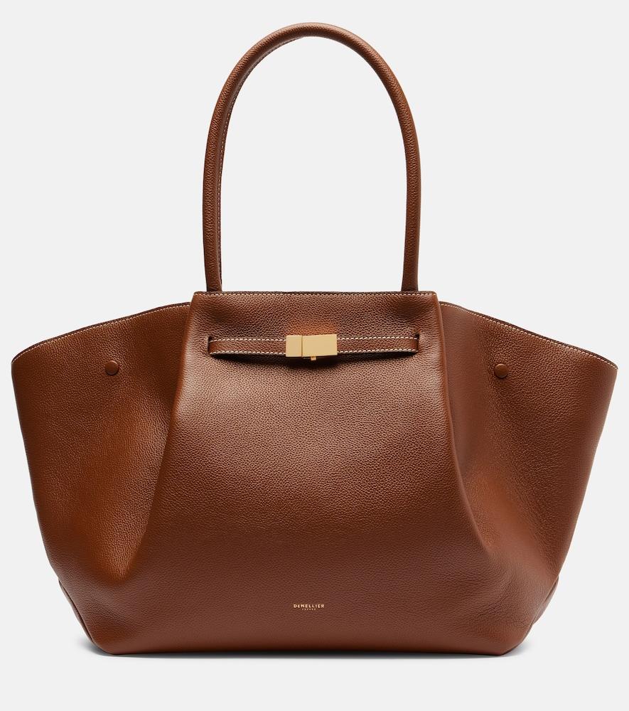 demellier new york leather tote bag
