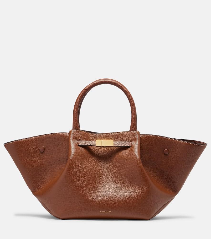 demellier new york midi leather tote bag