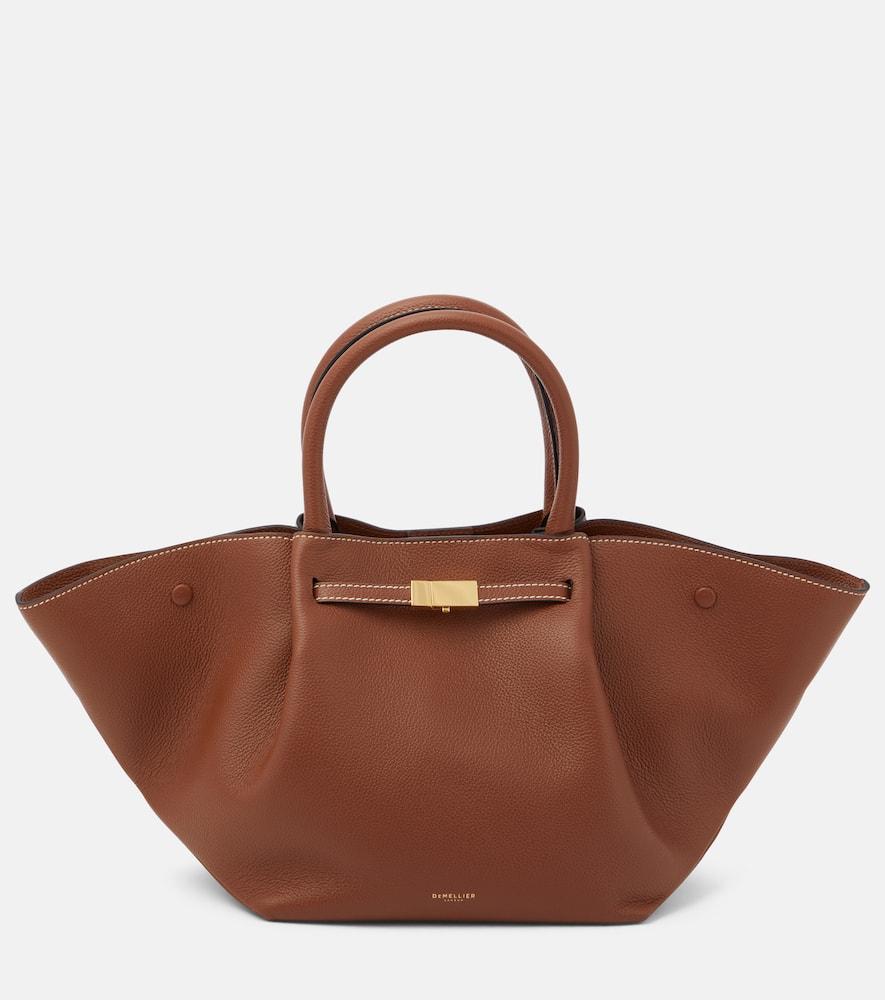 demellier new york midi leather tote bag