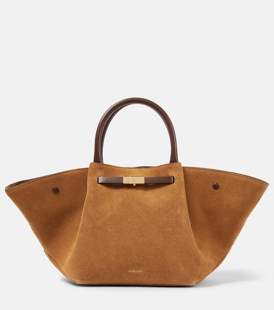 demellier new york midi suede tote bag