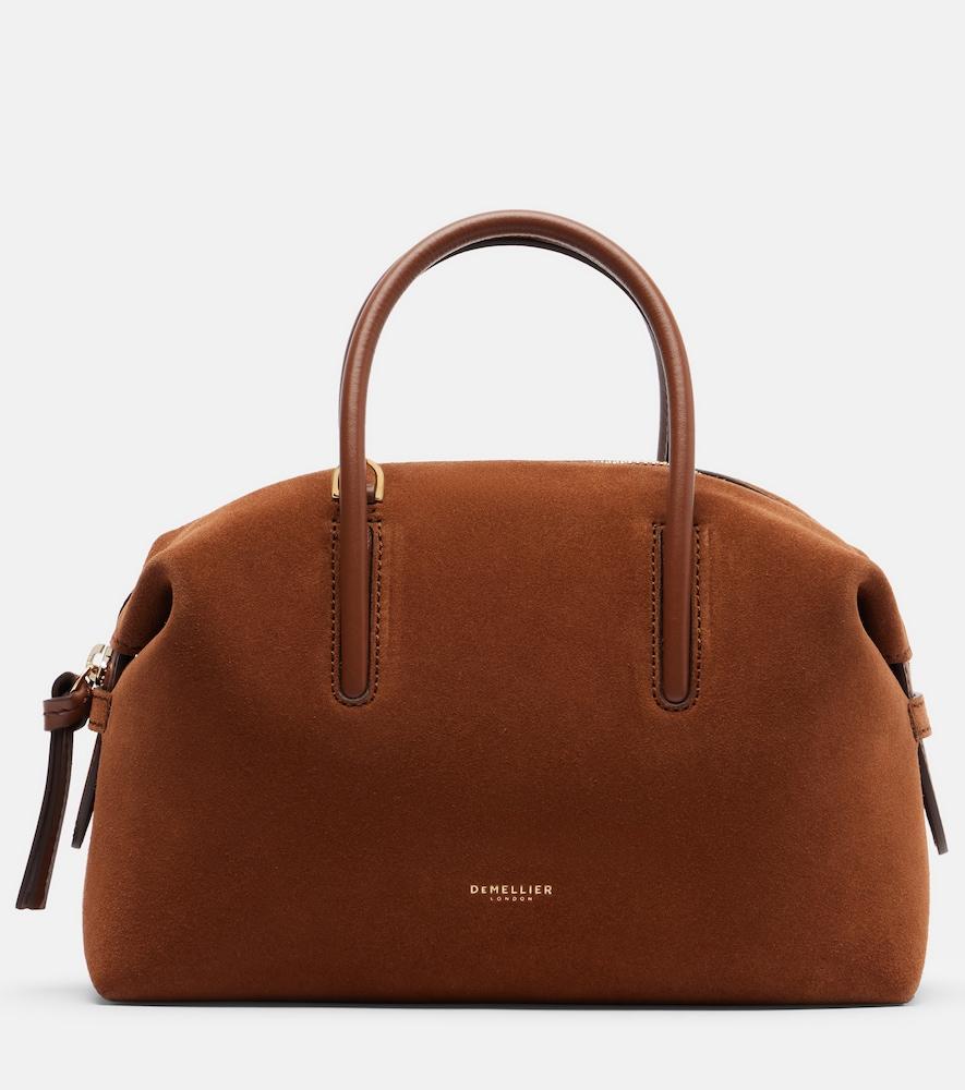 demellier stockholm small suede top-handle bag