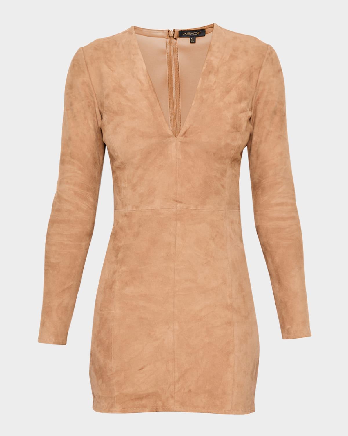 demeter stretch suede dress
