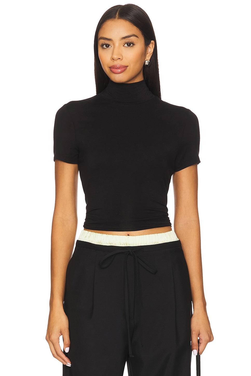 demi fitted mock neck top