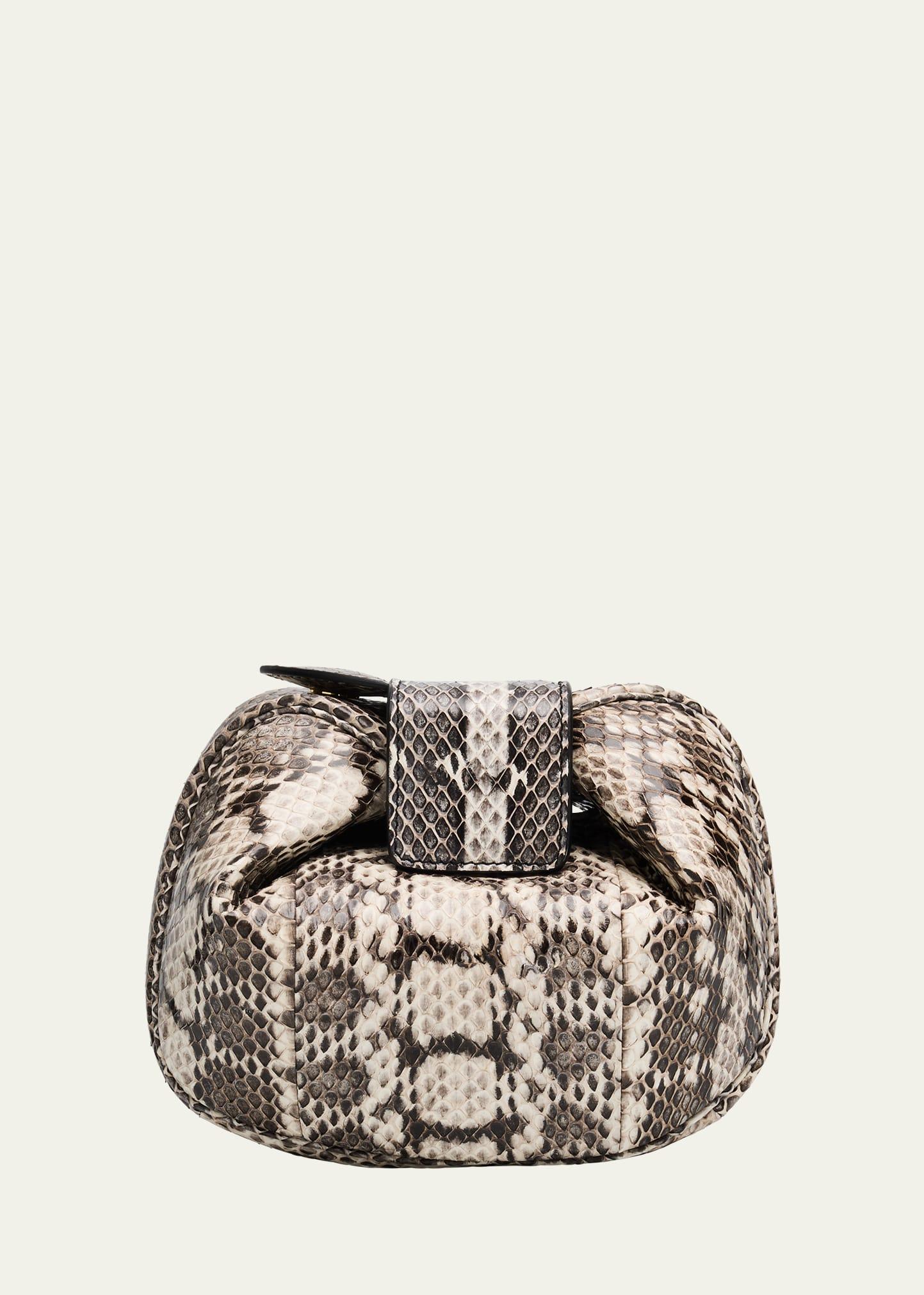 demi soft snakeskin clutch bag