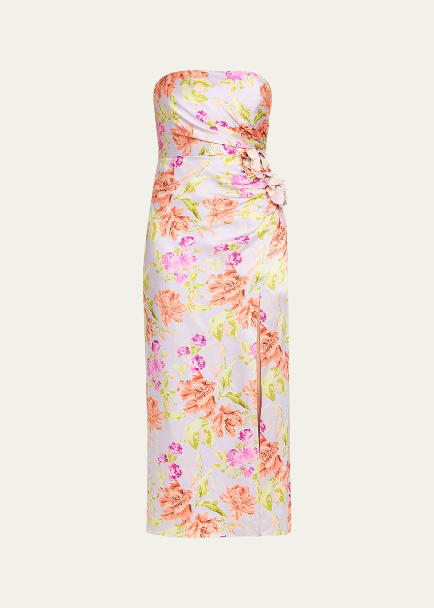 denali strapless midnight tulips dress